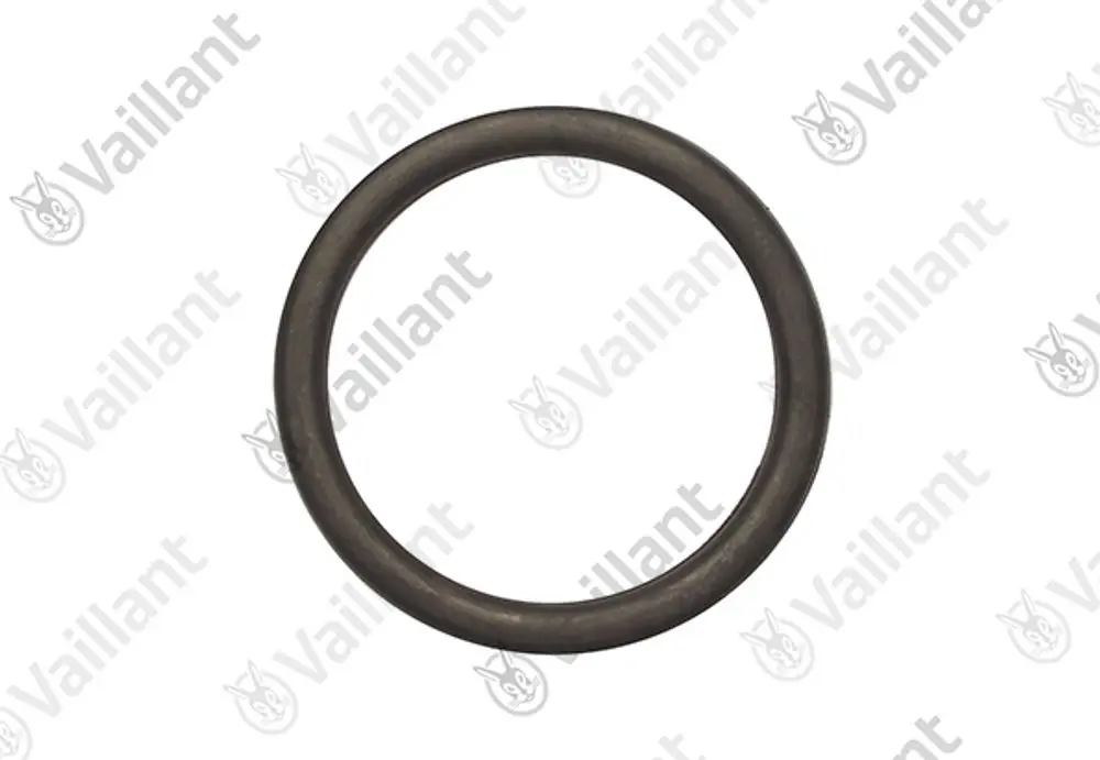 Schwarze Dichtung von Vaillant in runder Form, geeignet für verschiedene Heizsysteme.